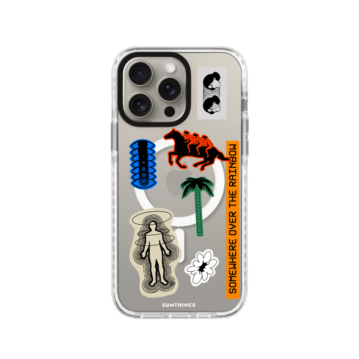 iPhone 15 Pro Max Somewhere Magsafe Procase Şeffaf Telefon Kılıfı Beyaz Şeffaf - SUMTHINCS