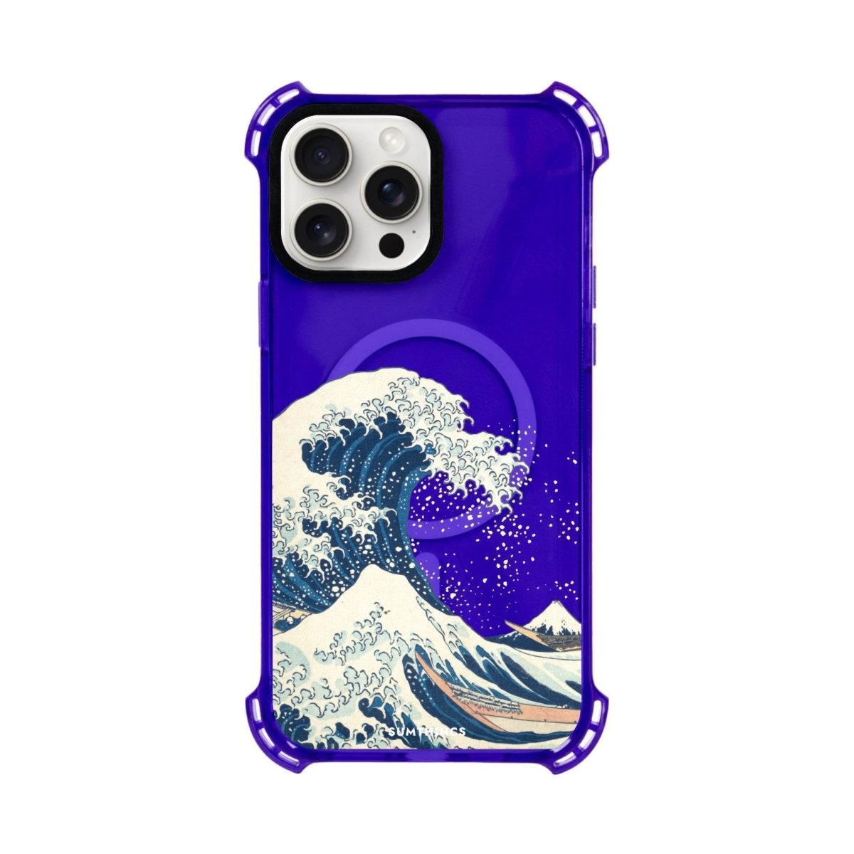 iPhone 15 Pro Max Waves Bumper Magsafe Şeffaf Telefon Kılıfı Mor - SUMTHINCS