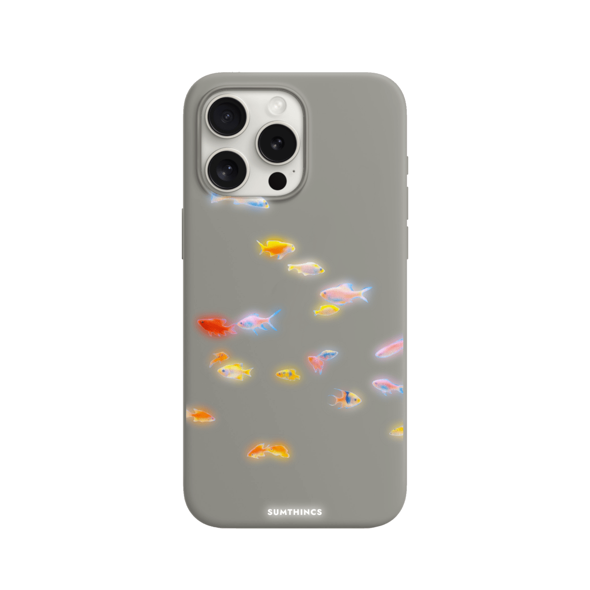 iPhone 15 Pro Neon Fish Premium Telefon Kılıfı Gri - SUMTHINCS
