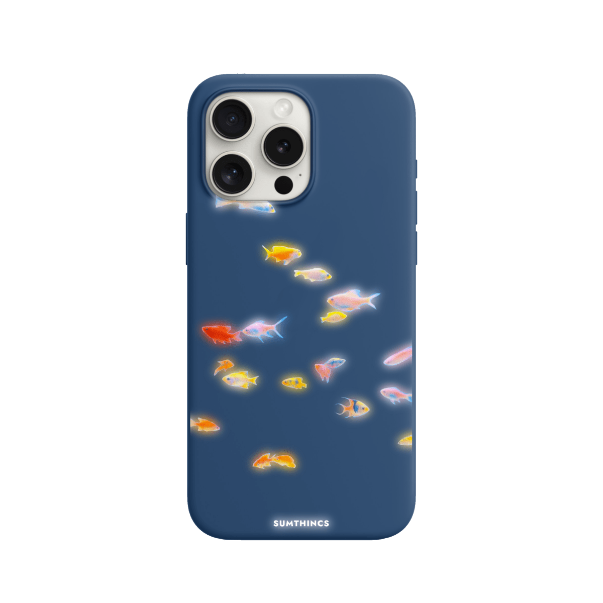 iPhone 15 Pro Neon Fish Premium Telefon Kılıfı Pasifik Mavi - SUMTHINCS