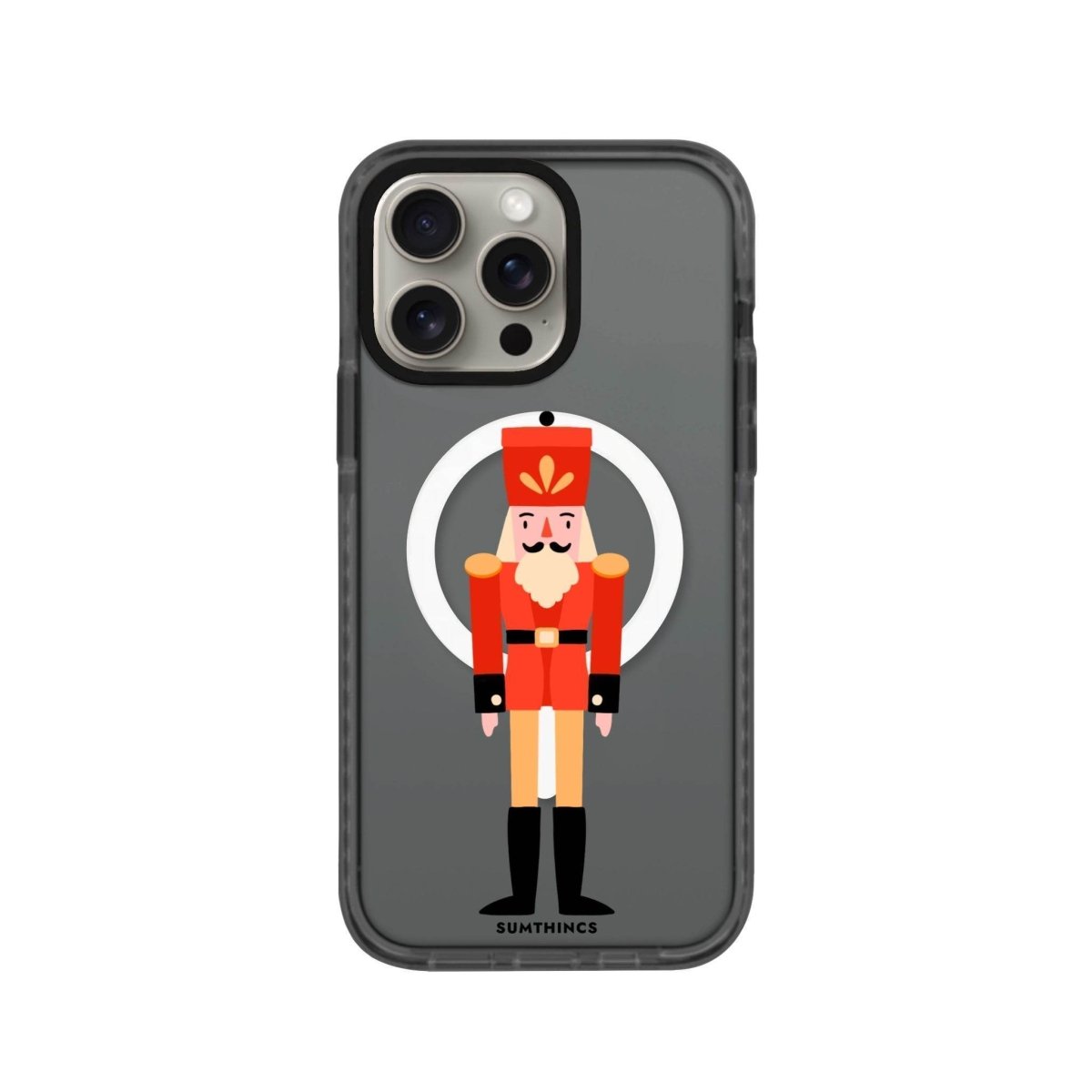 iPhone 15 Pro Nutcracker Magsafe Procase Şeffaf Telefon Kılıfı Antrasit - SUMTHINCS