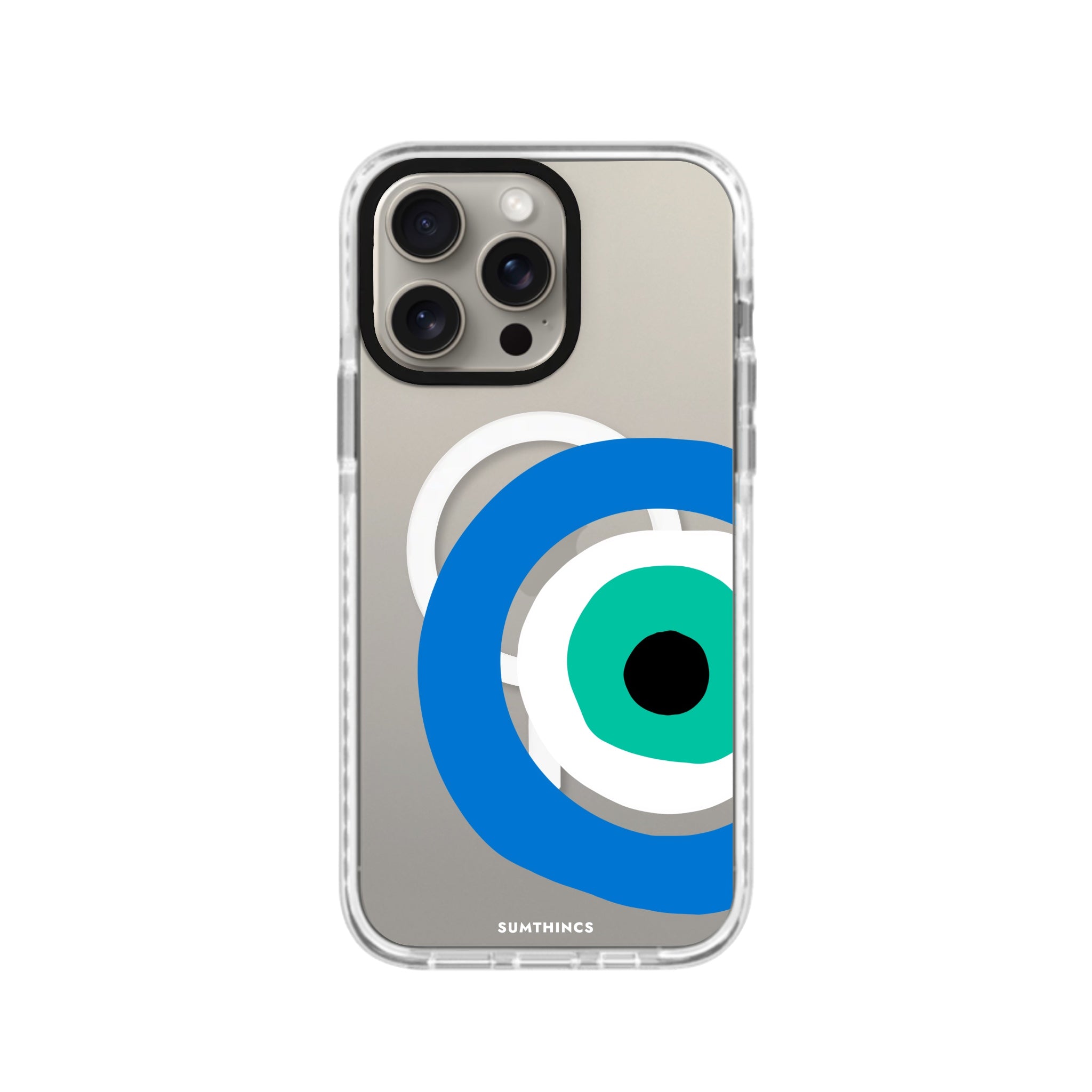 iPhone 15 Pro Ocean Eye Magsafe Procase Şeffaf Telefon Kılıfı Beyaz Şeffaf - SUMTHINCS