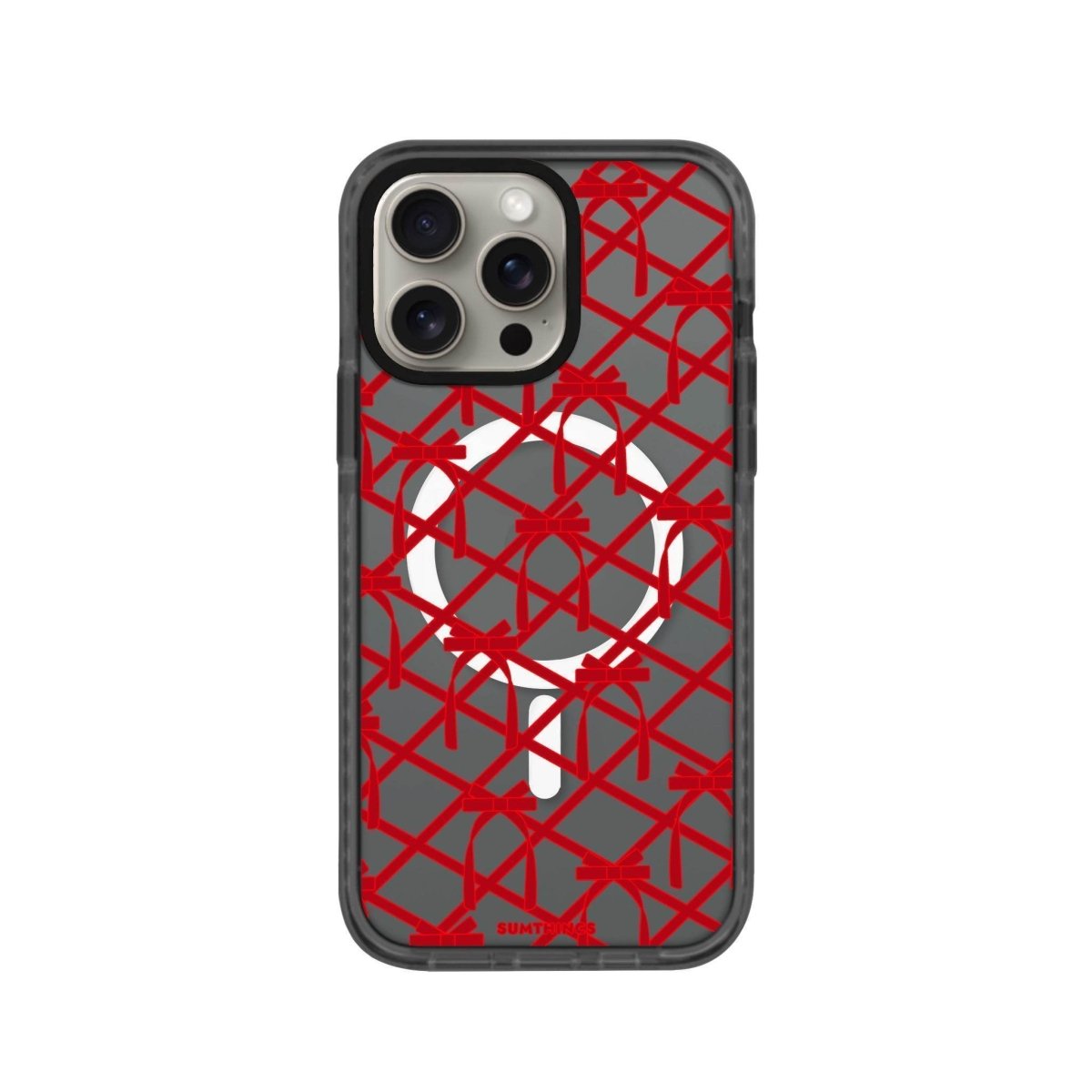 iPhone 15 Pro Ribbon Grid Magsafe Procase Şeffaf Telefon Kılıfı - SUMTHINCS