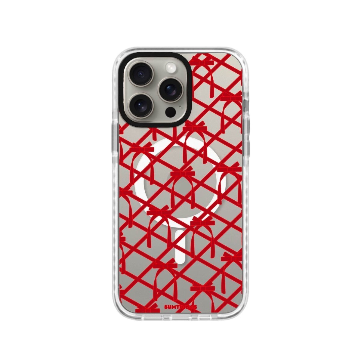 iPhone 15 Pro Ribbon Grid Magsafe Procase Şeffaf Telefon Kılıfı - SUMTHINCS
