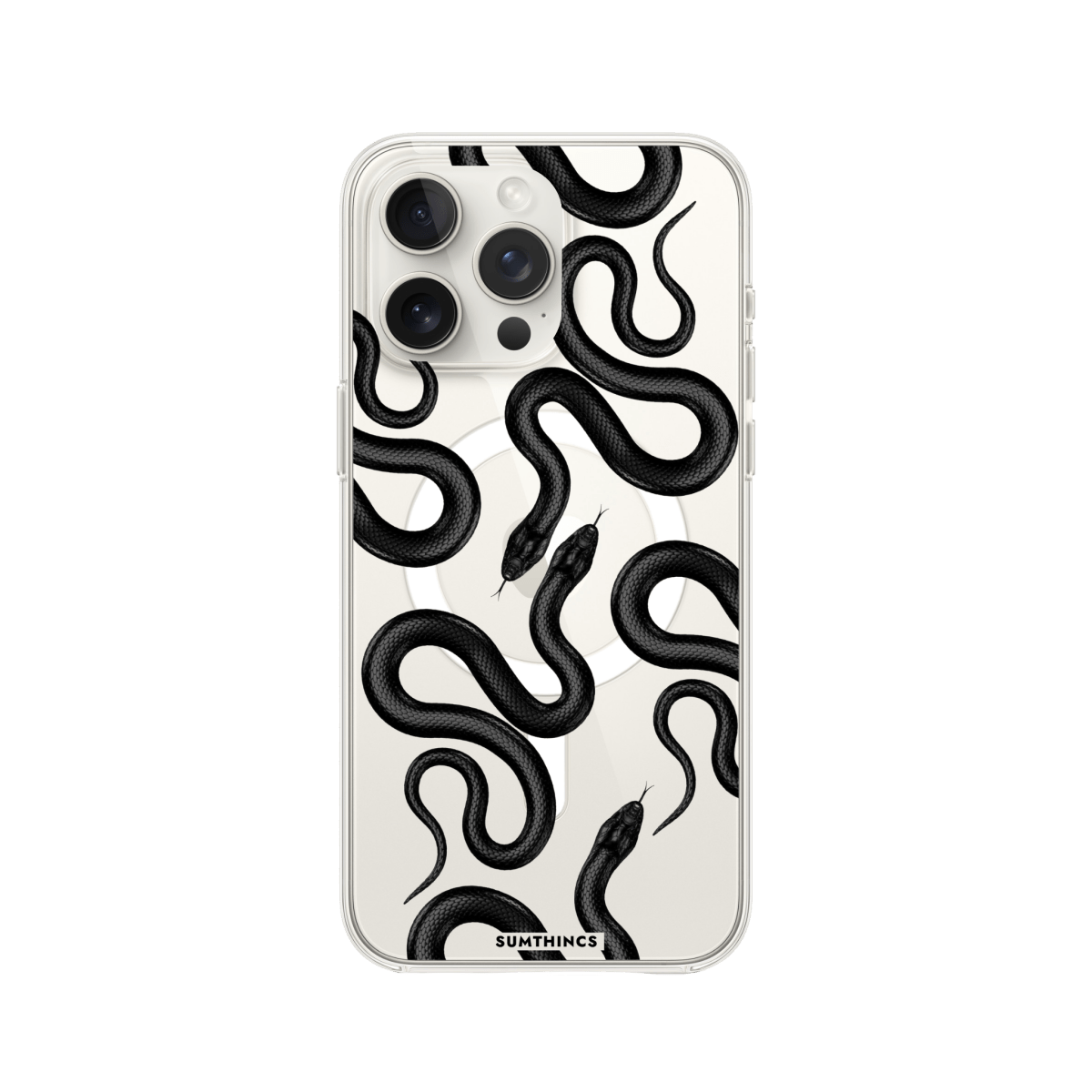 iPhone 15 Pro Snakes Clear Magsafe Şeffaf Telefon Kılıfı - SUMTHINCS