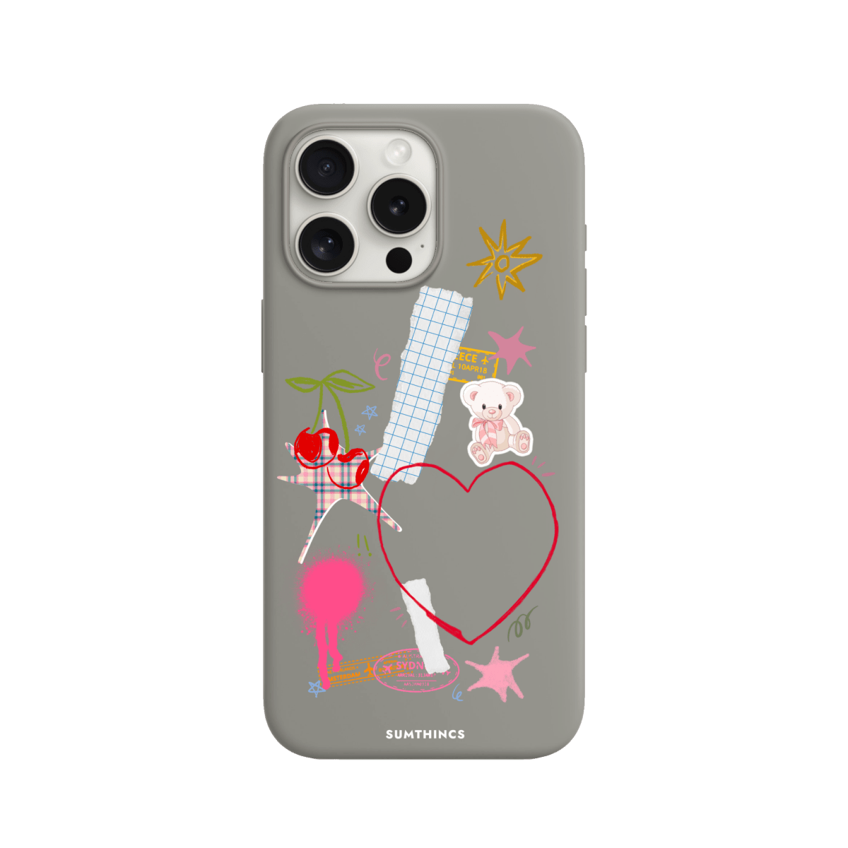 iPhone 15 Pro Sweet Chaos Premium Telefon Kılıfı Gri - SUMTHINCS