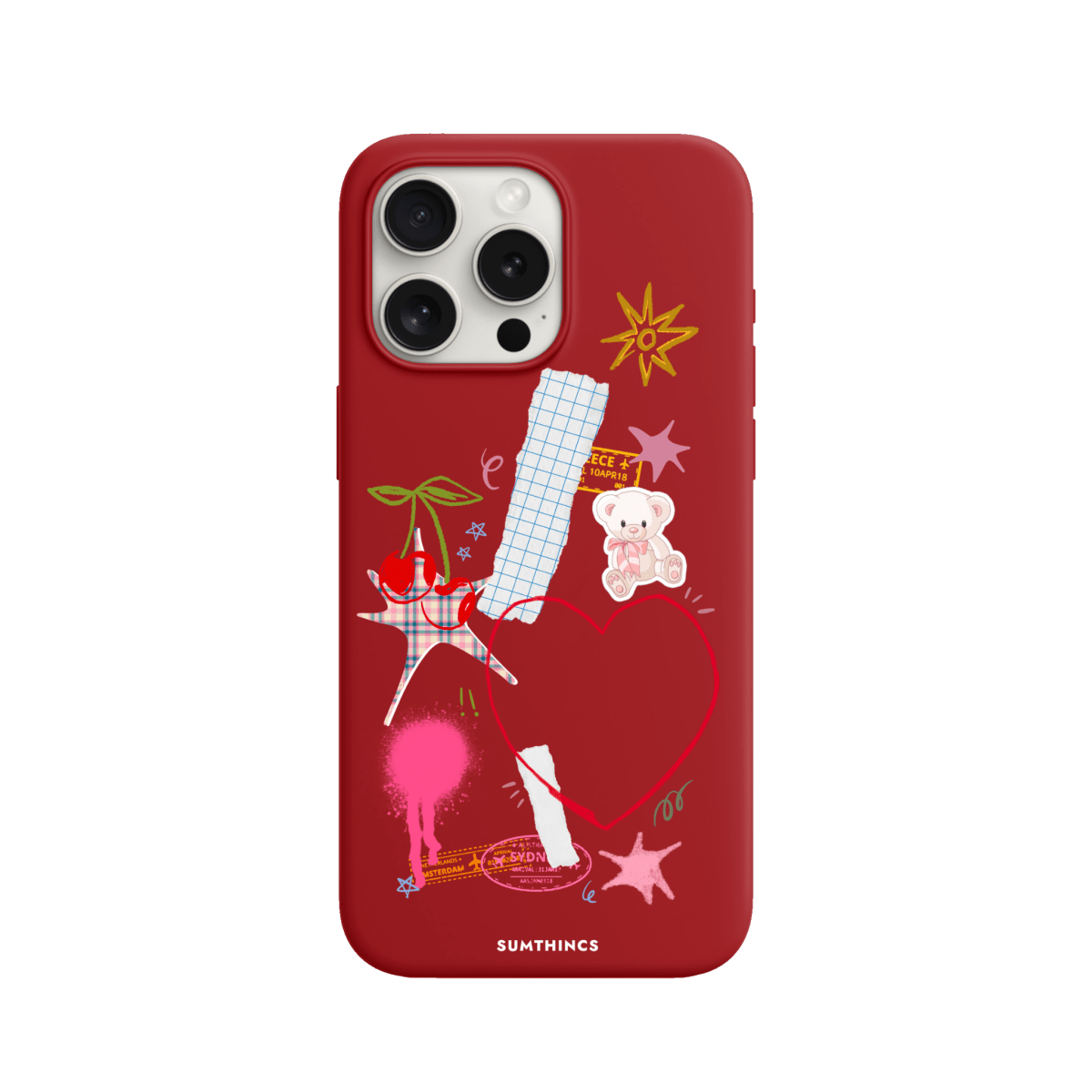 iPhone 15 Pro Sweet Chaos Premium Telefon Kılıfı Kırmızı - SUMTHINCS