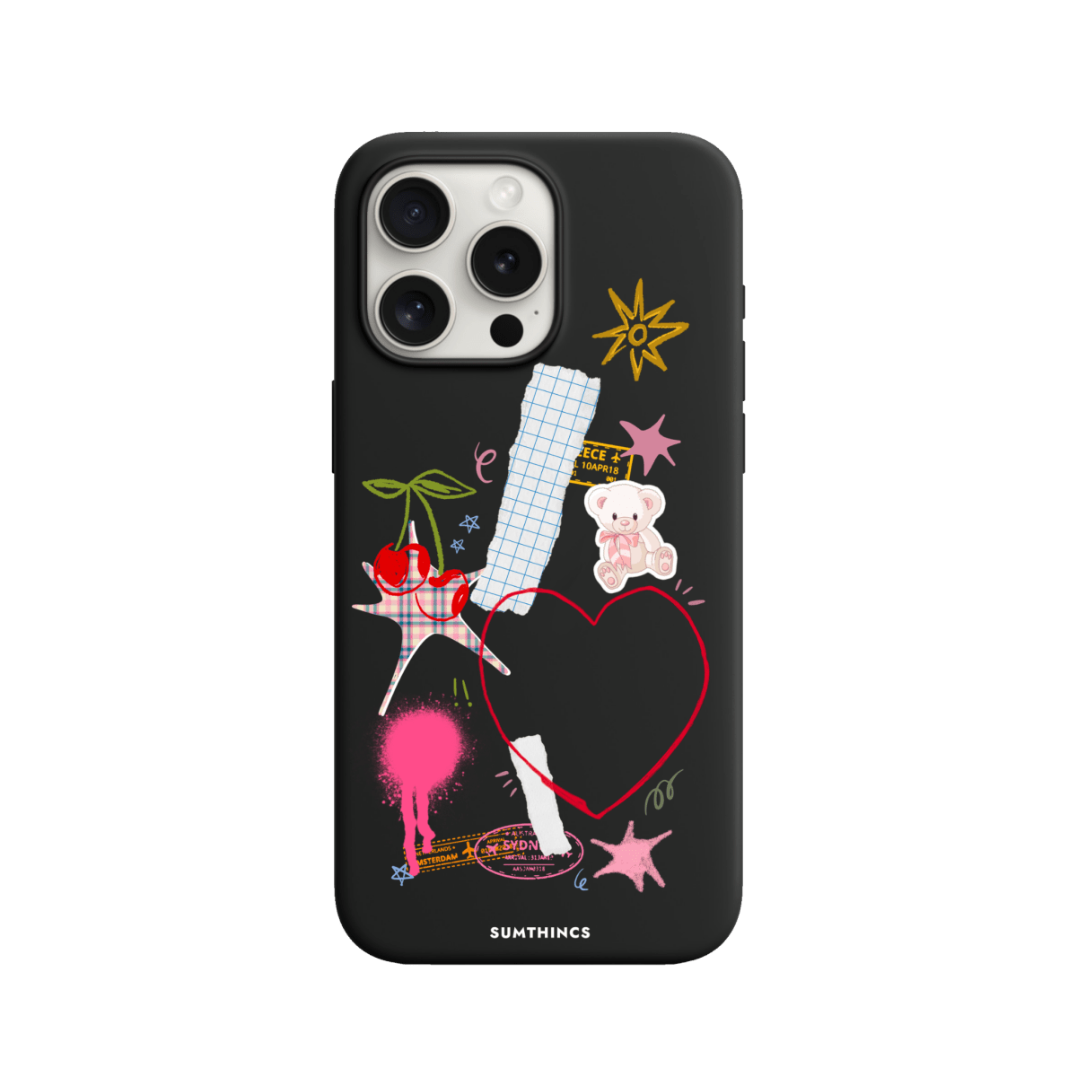 iPhone 15 Pro Sweet Chaos Premium Telefon Kılıfı Siyah - SUMTHINCS