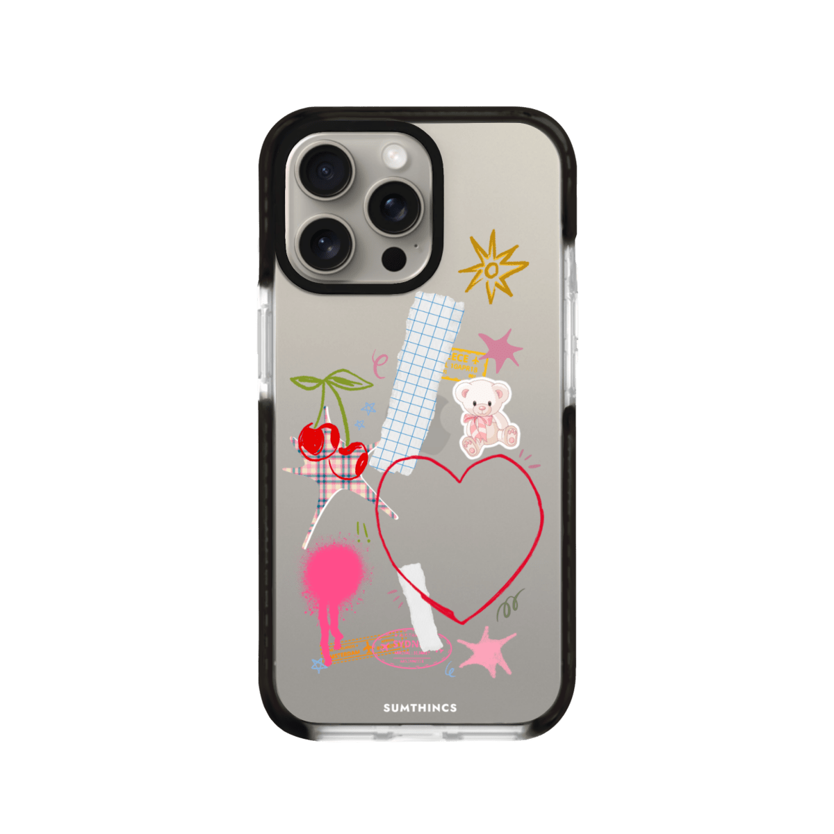 iPhone 15 Pro Sweet Chaos Procase Şeffaf Telefon Kılıfı Siyah Şeffaf - SUMTHINCS