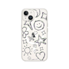 iPhone 15 Silver Doodles Clear Magsafe Şeffaf Telefon Kılıfı - SUMTHINCS