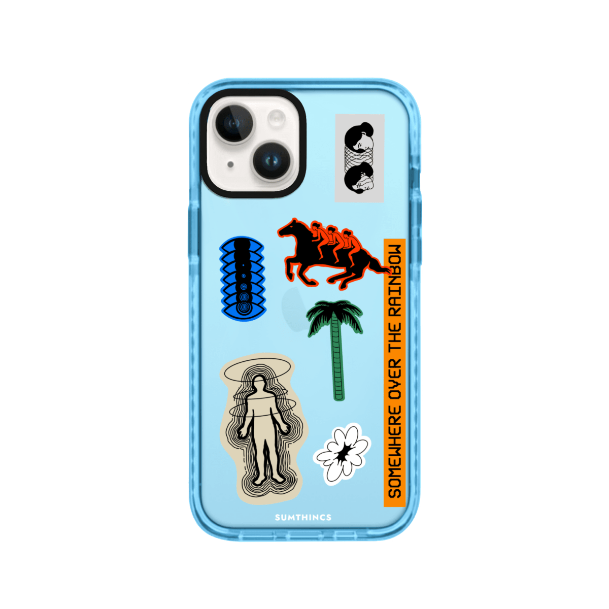 iPhone 15 Somewhere Procase Şeffaf Telefon Kılıfı Mavi - SUMTHINCS