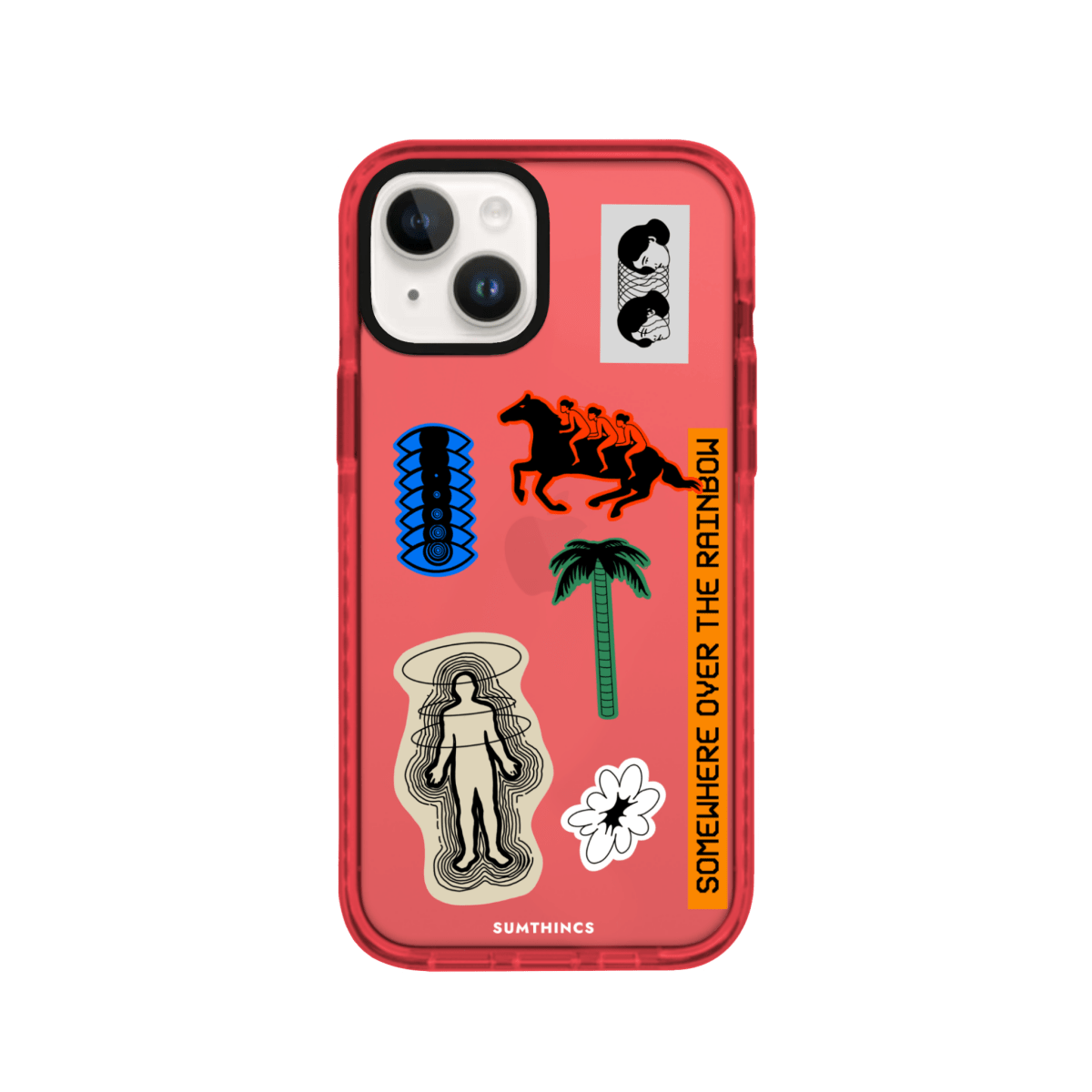 iPhone 15 Somewhere Procase Şeffaf Telefon Kılıfı Kırmızı - SUMTHINCS