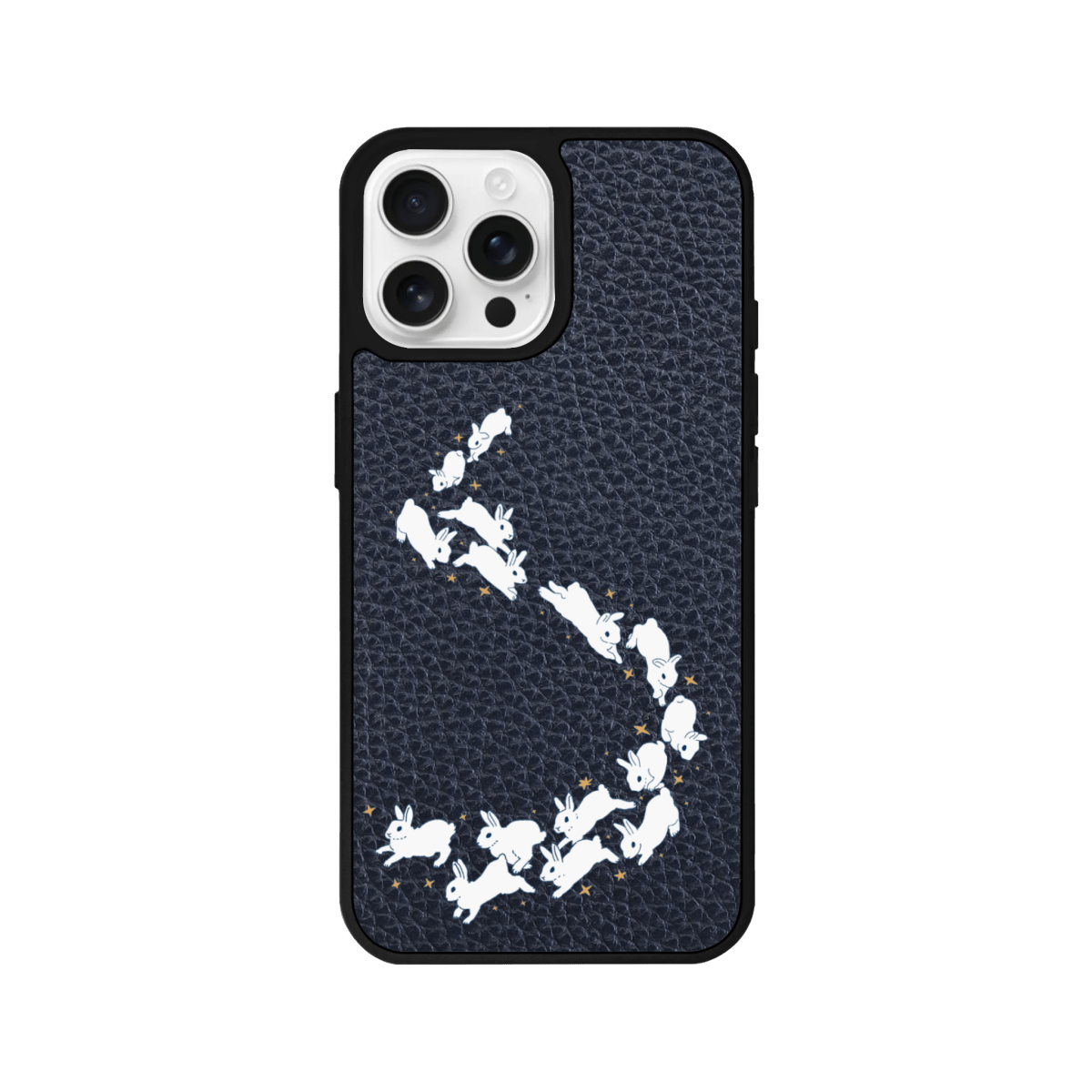 iPhone 15 Starry Bunnies Leather Vegan Deri Telefon Kılıfı Pasifik Mavi - SUMTHINCS