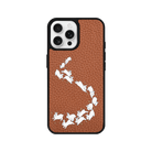 iPhone 15 Starry Bunnies Leather Vegan Deri Telefon Kılıfı Kahverengi - SUMTHINCS