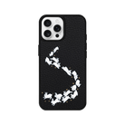 iPhone 15 Starry Bunnies Leather Vegan Deri Telefon Kılıfı Siyah - SUMTHINCS