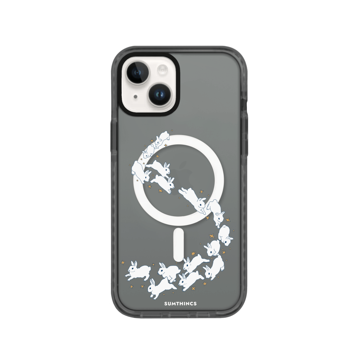 iPhone 15 Starry Bunnies Magsafe Procase Şeffaf Telefon Kılıfı Antrasit - SUMTHINCS