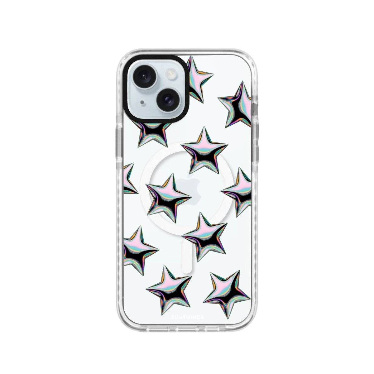 iPhone 15 Stars Magsafe Procase Şeffaf Telefon Kılıfı Beyaz Şeffaf - SUMTHINCS
