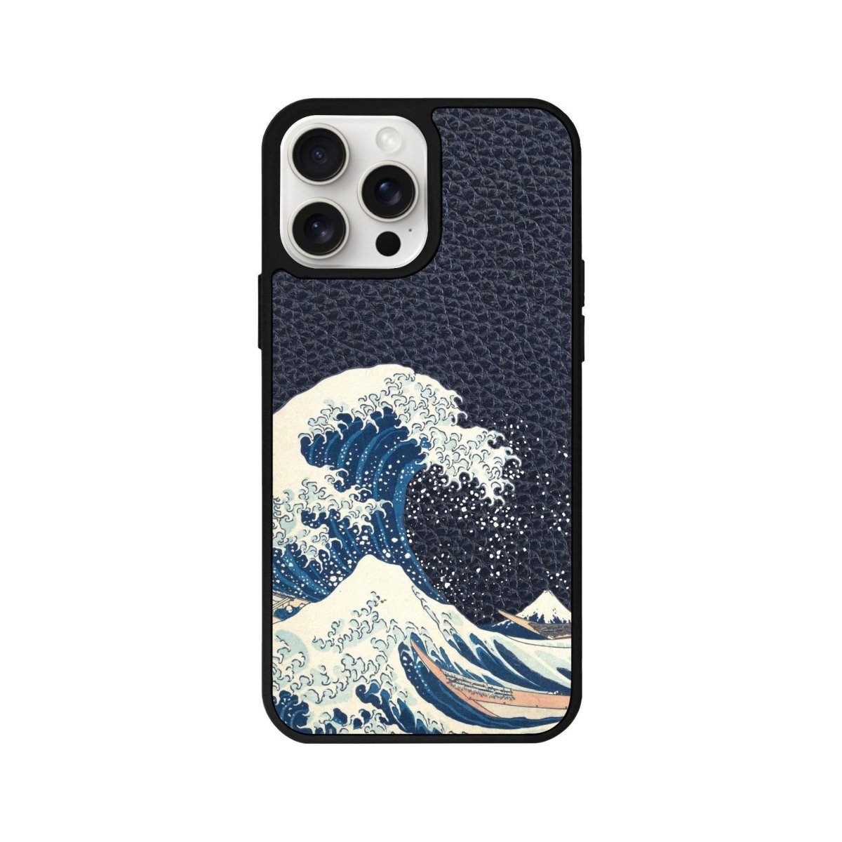 iPhone 15 Waves Leather Vegan Deri Telefon Kılıfı Pasifik Mavi - SUMTHINCS