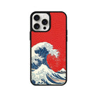 iPhone 15 Waves Leather Vegan Deri Telefon Kılıfı Kırmızı - SUMTHINCS