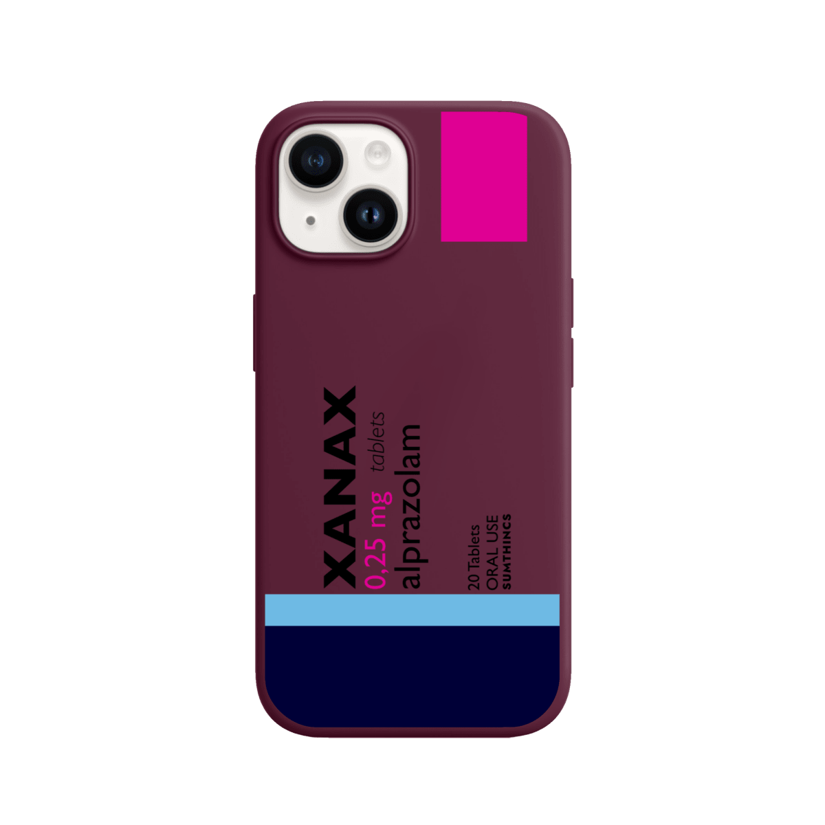 iPhone 15 Xanax Premium Telefon Kılıfı Bordo - Sumthincs