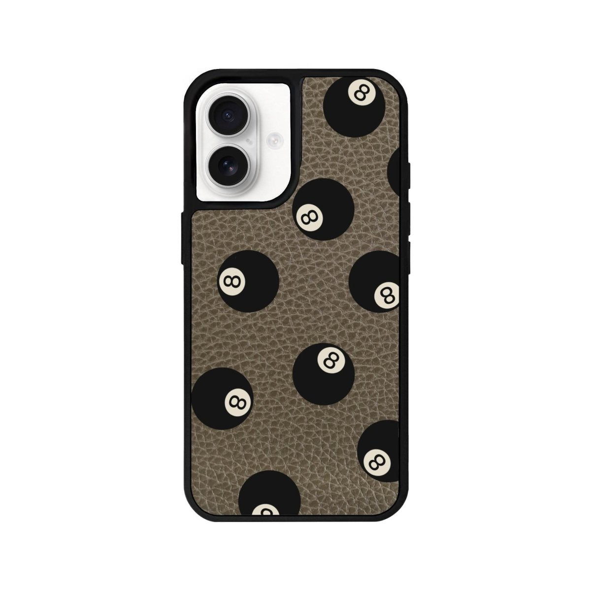 iPhone 16 8Ball Leather Vegan Deri Telefon Kılıfı Haki - SUMTHINCS