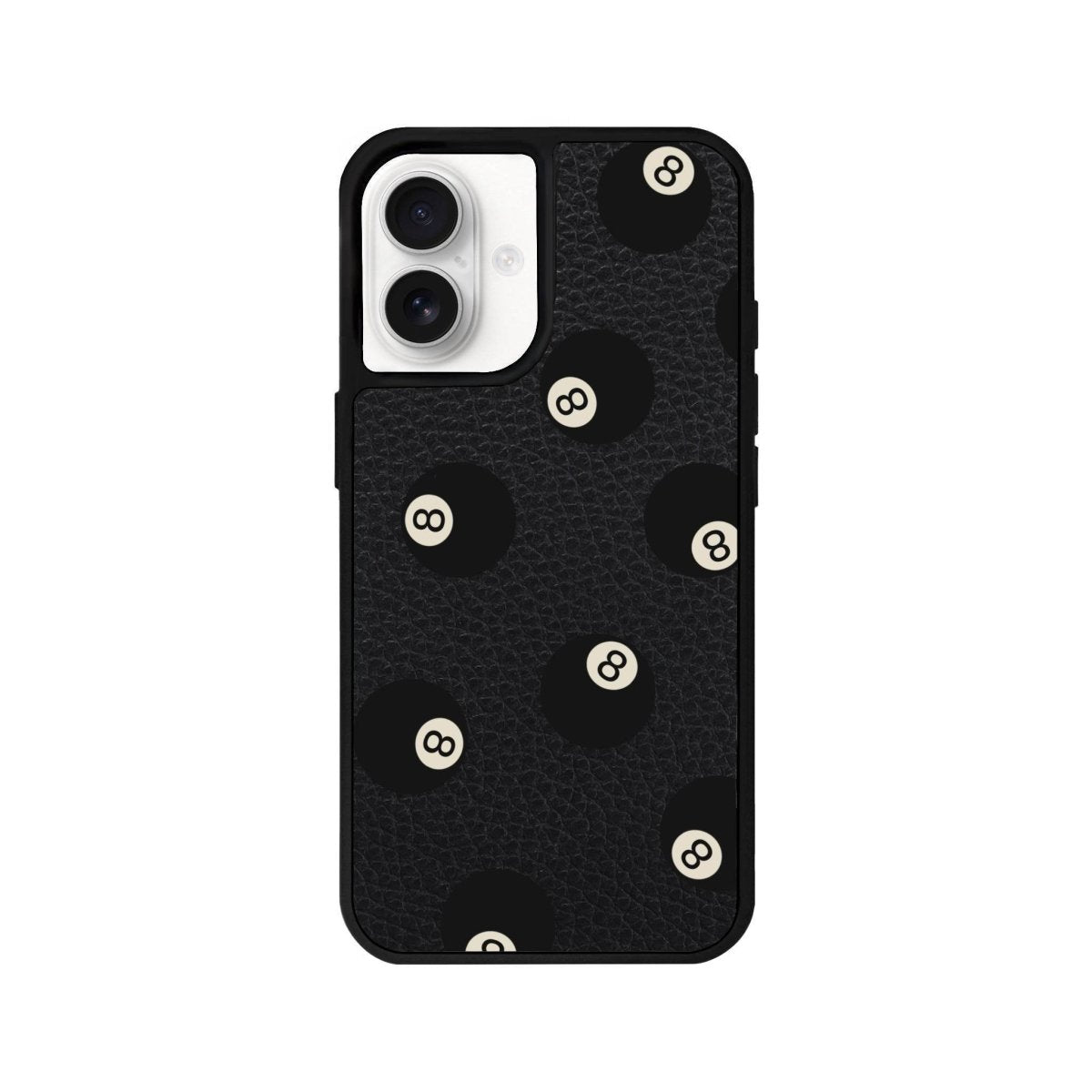 iPhone 16 8Ball Leather Vegan Deri Telefon Kılıfı Siyah - SUMTHINCS