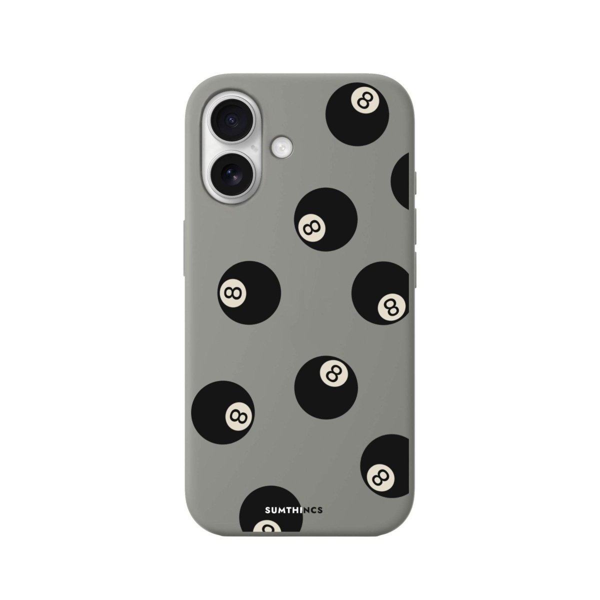 iPhone 16 8Ball Premium Telefon Kılıfı Gri - SUMTHINCS