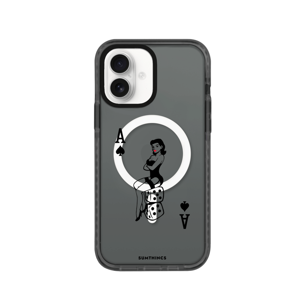iPhone 16 Ace Queen Magsafe Procase Şeffaf Telefon Kılıfı Antrasit - SUMTHINCS