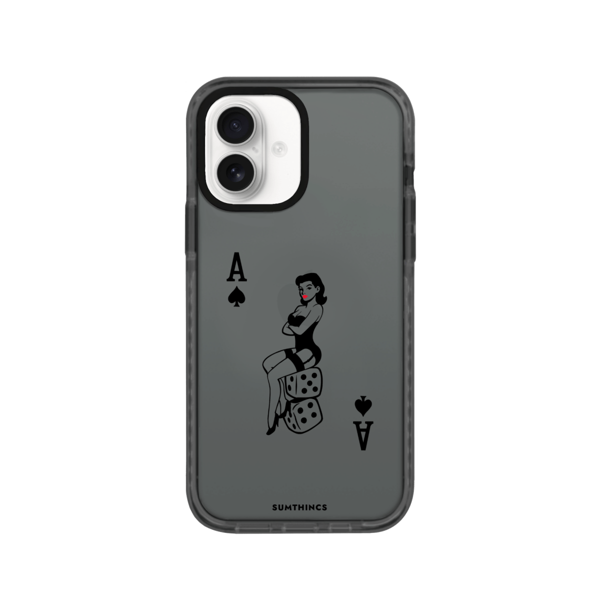 iPhone 16 Ace Queen Procase Şeffaf Telefon Kılıfı Antrasit - SUMTHINCS