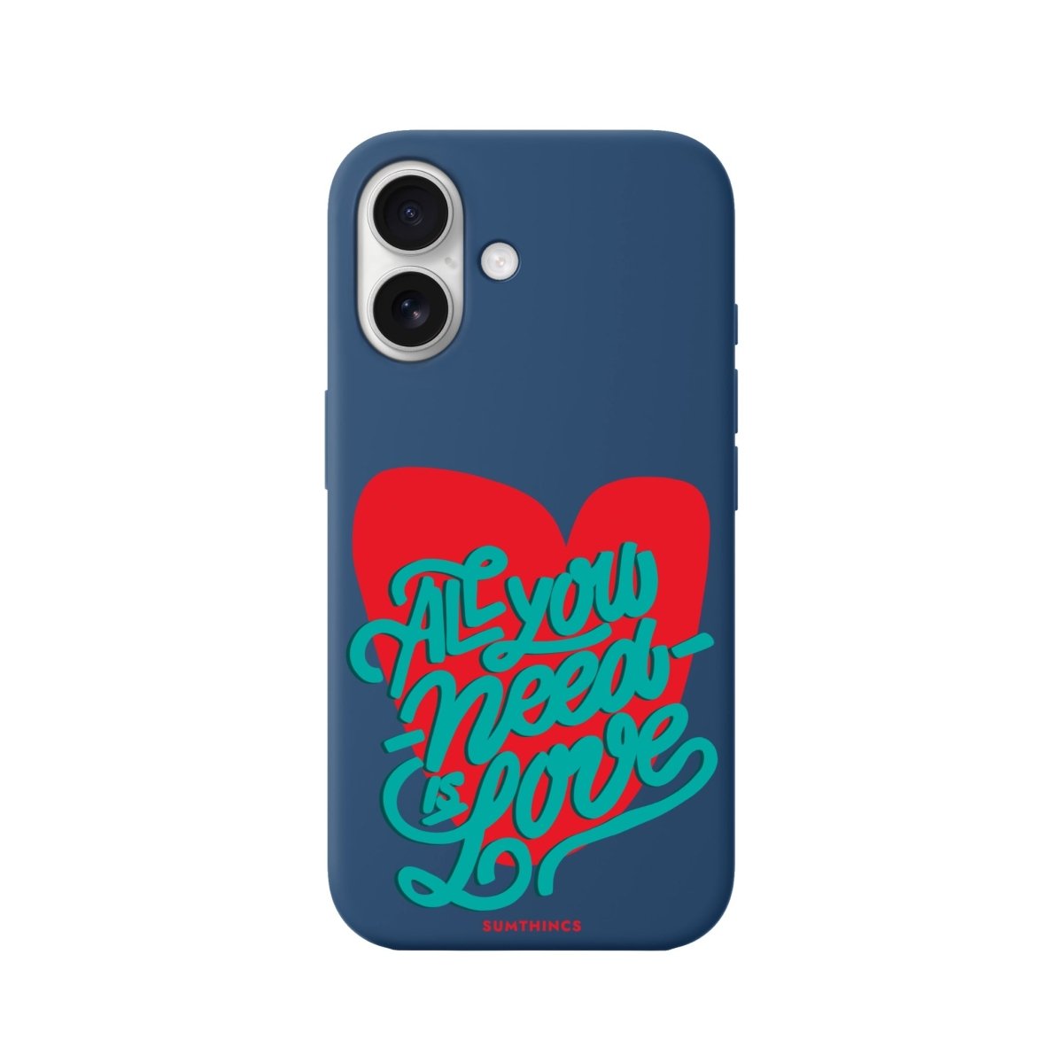 iPhone 16 All You Need is Love Premium Telefon Kılıfı Pasifik Mavi - SUMTHINCS