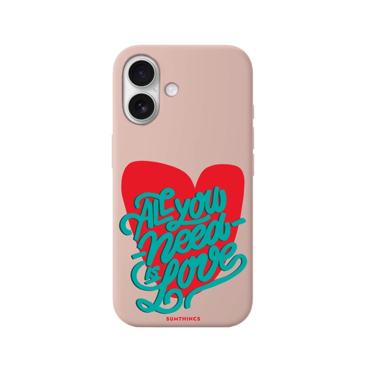 iPhone 16 All You Need is Love Premium Telefon Kılıfı Bej - SUMTHINCS