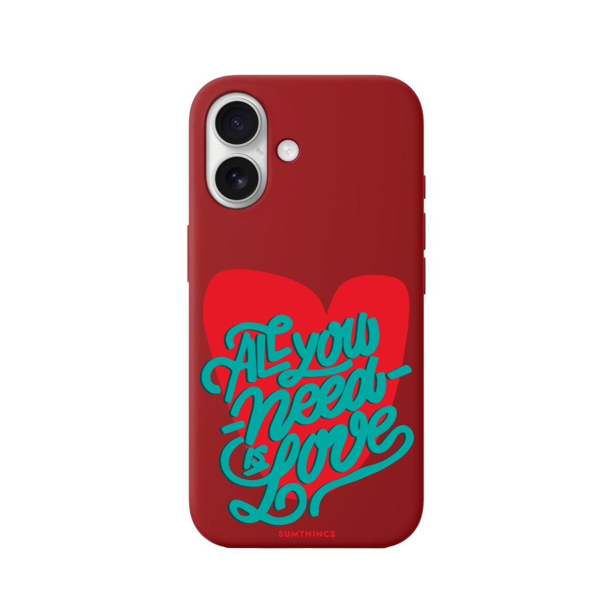 iPhone 16 All You Need is Love Premium Telefon Kılıfı Kırmızı - SUMTHINCS