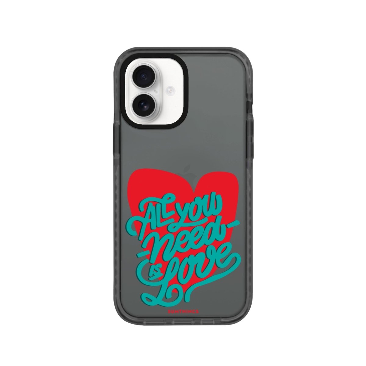 iPhone 16 All You Need is Love Procase Şeffaf Telefon Kılıfı Antrasit - SUMTHINCS