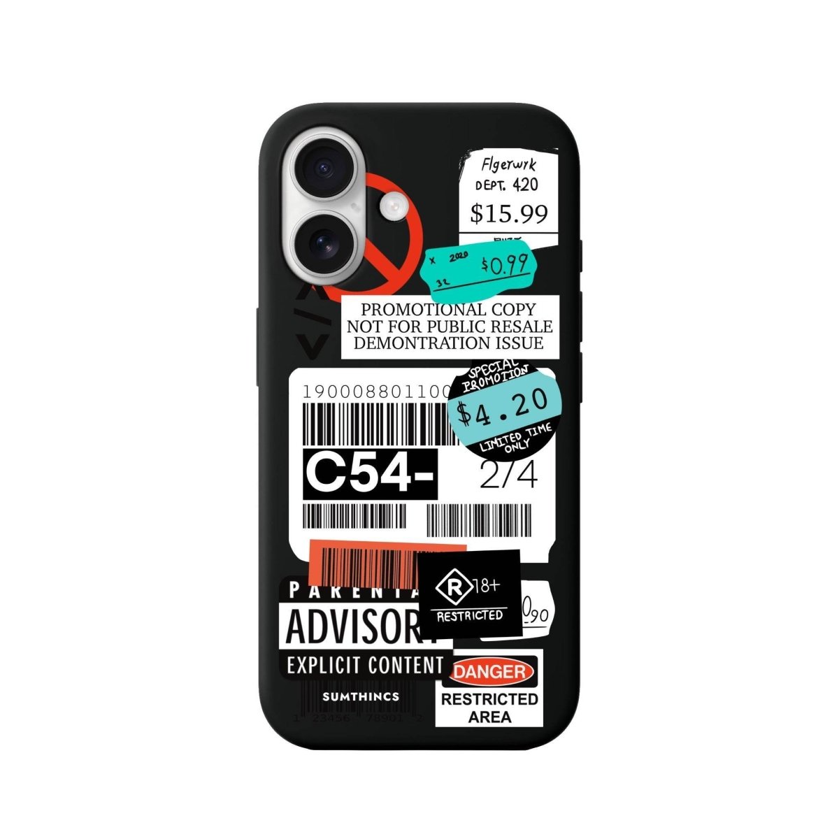 iPhone 16 Barcode C54 Premium Telefon Kılıfı Siyah - SUMTHINCS