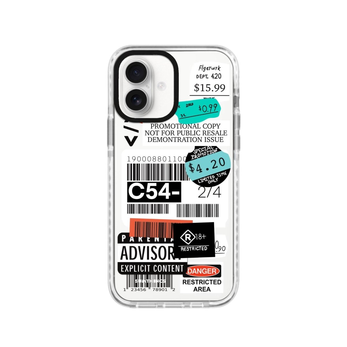 iPhone 16 Barcode C54 Procase Şeffaf Telefon Kılıfı Beyaz Şeffaf - SUMTHINCS