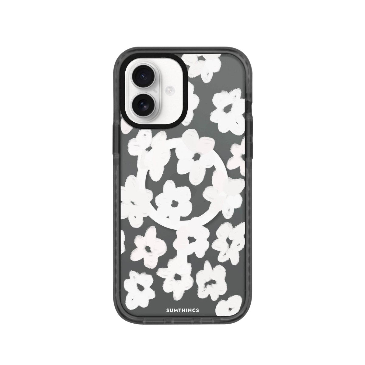 iPhone 16 Blossoms Magsafe Procase Şeffaf Telefon Kılıfı Antrasit - SUMTHINCS