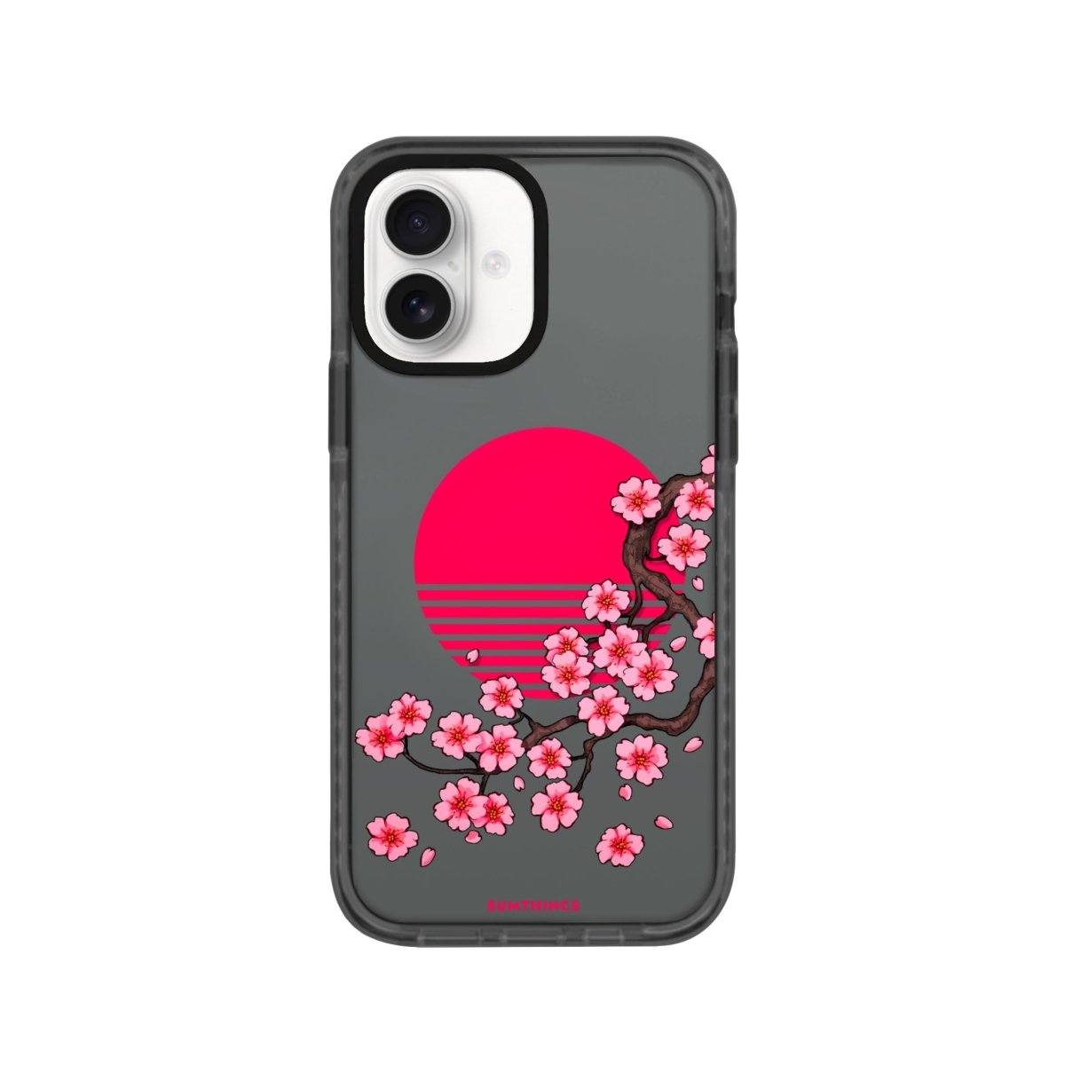 iPhone 16 Cherry Blossom Dawn Procase Şeffaf Telefon Kılıfı Antrasit - SUMTHINCS