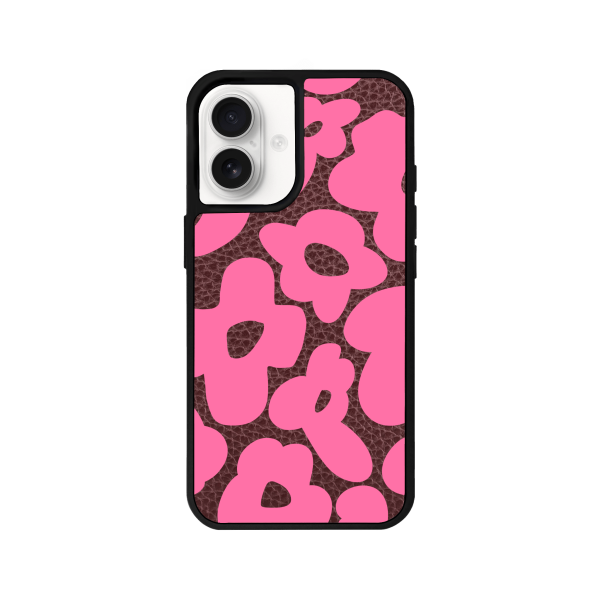 iPhone 16 Daisy Pop Leather Deri Telefon Kılıfı Bordo - SUMTHINCS