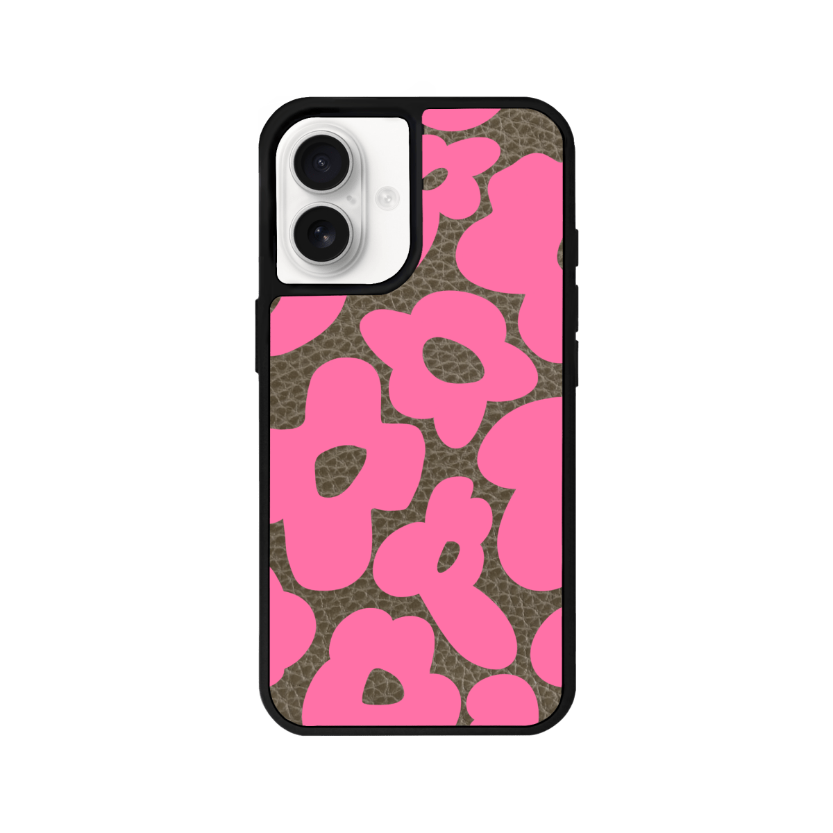 iPhone 16 Daisy Pop Leather Deri Telefon Kılıfı Haki - SUMTHINCS