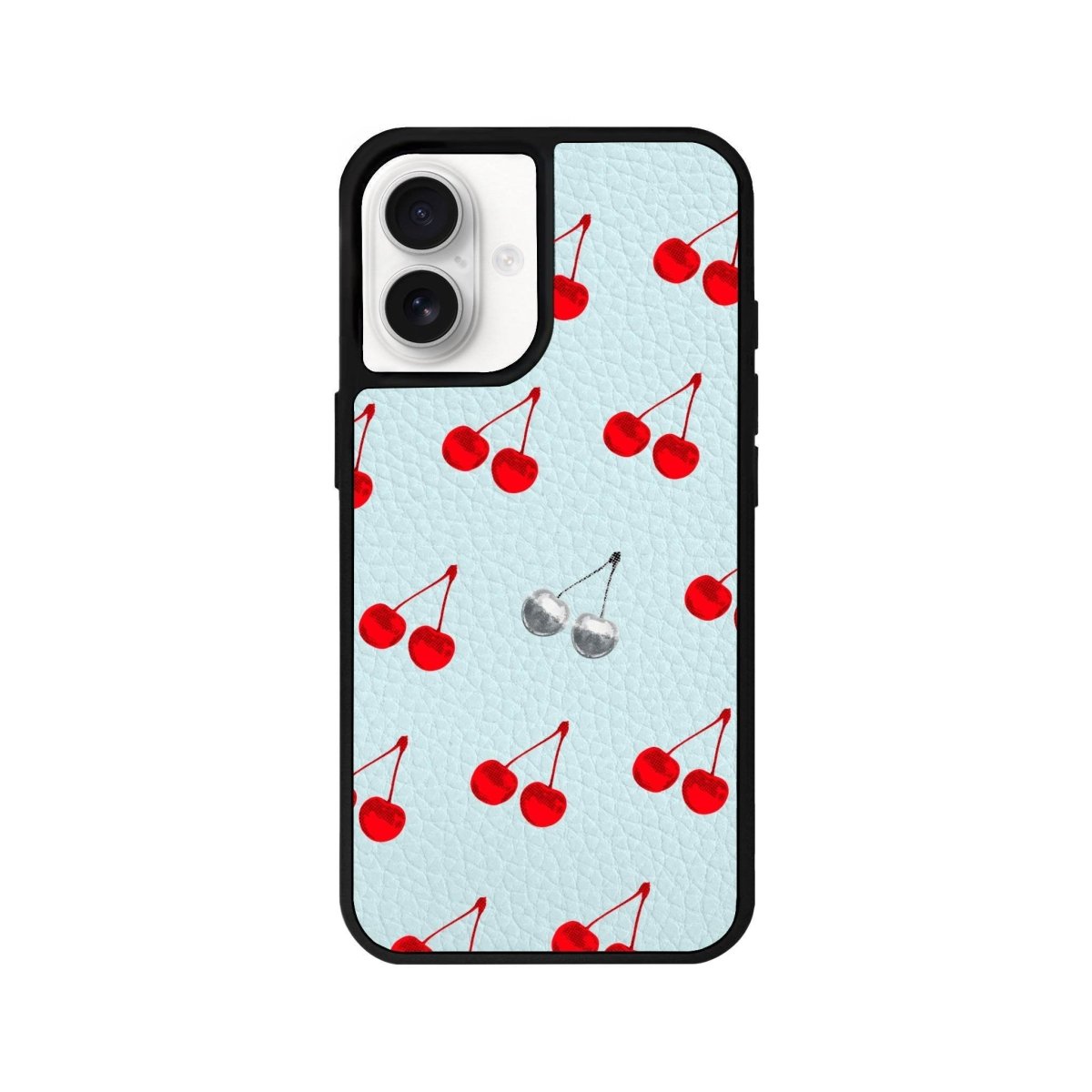 iPhone 16 Disco Cherry Leather Vegan Deri Telefon Kılıfı Açık Mavi - SUMTHINCS