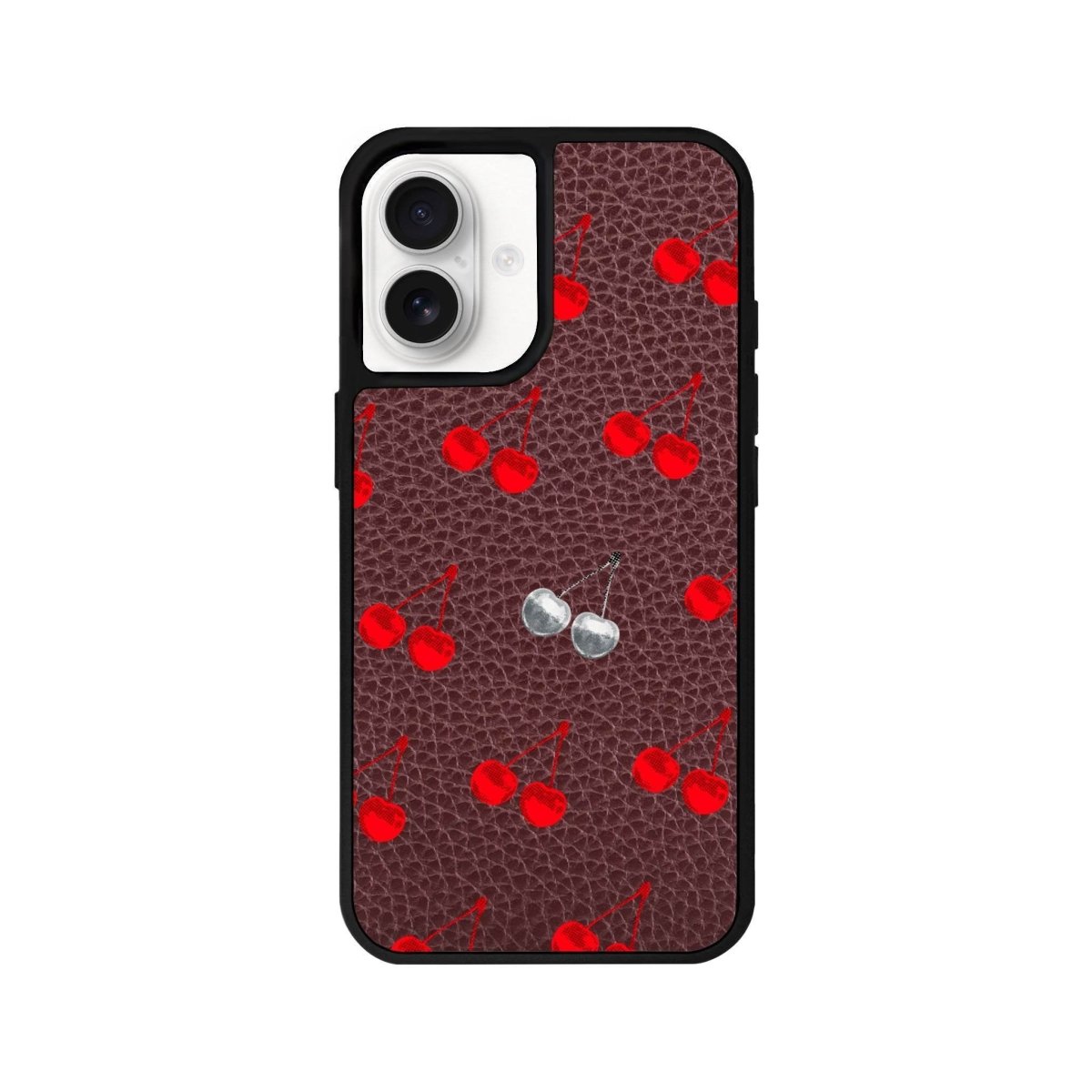 iPhone 16 Disco Cherry Leather Vegan Deri Telefon Kılıfı Bordo - SUMTHINCS