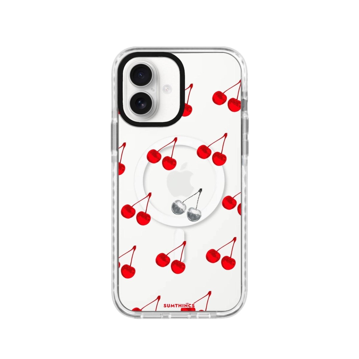 iPhone 16 Disco Cherry Magsafe Procase Şeffaf Telefon Kılıfı Beyaz Şeffaf - SUMTHINCS