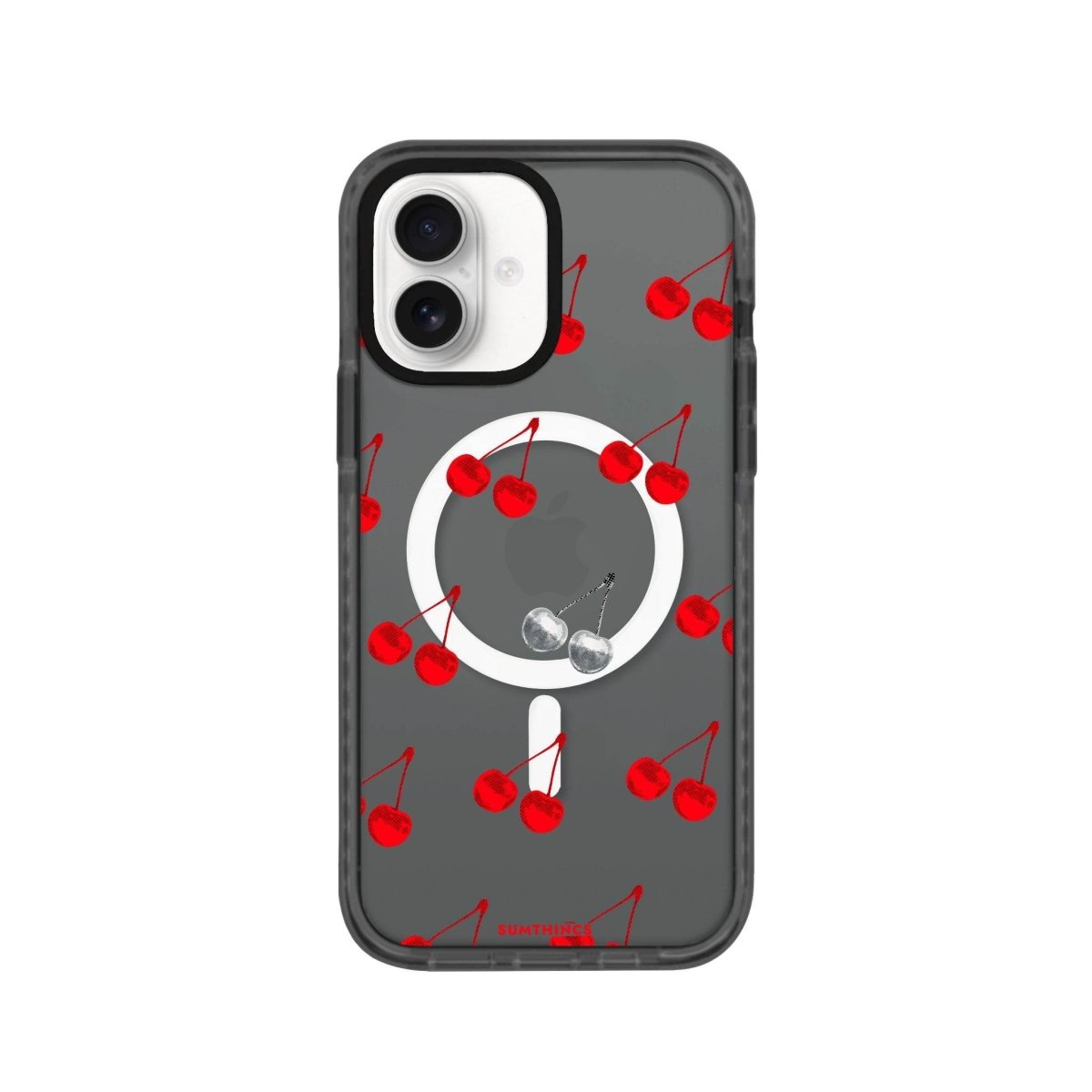 iPhone 16 Disco Cherry Magsafe Procase Şeffaf Telefon Kılıfı Antrasit - SUMTHINCS