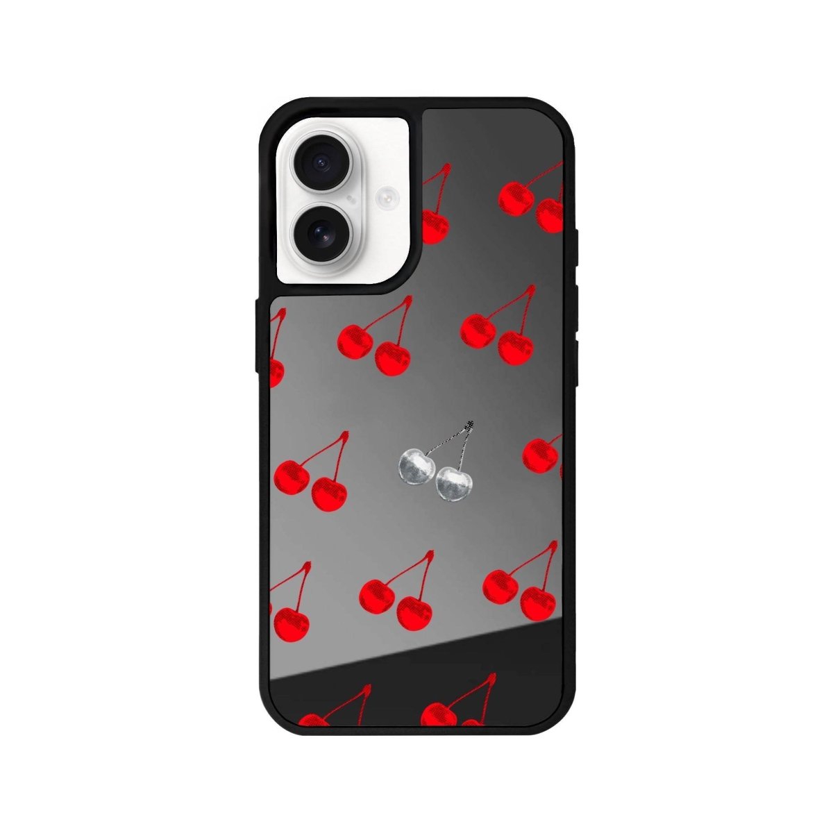 iPhone 16 Disco Cherry Mirror Aynalı Telefon Kılıfı Antrasit - SUMTHINCS