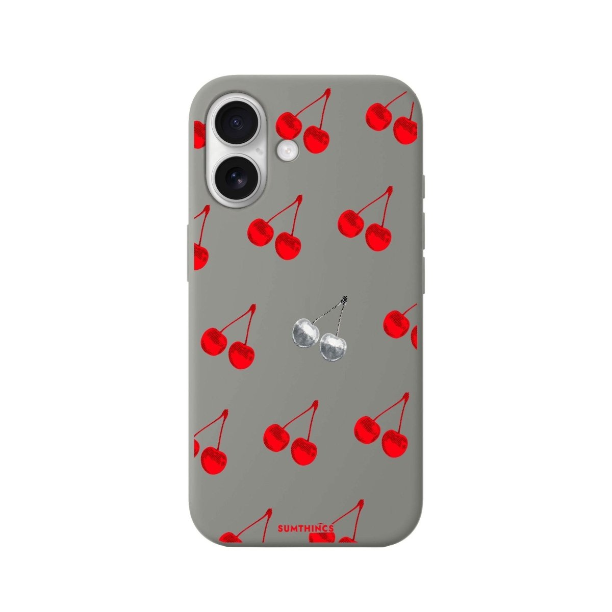 iPhone 16 Disco Cherry Premium Telefon Kılıfı Gri - SUMTHINCS