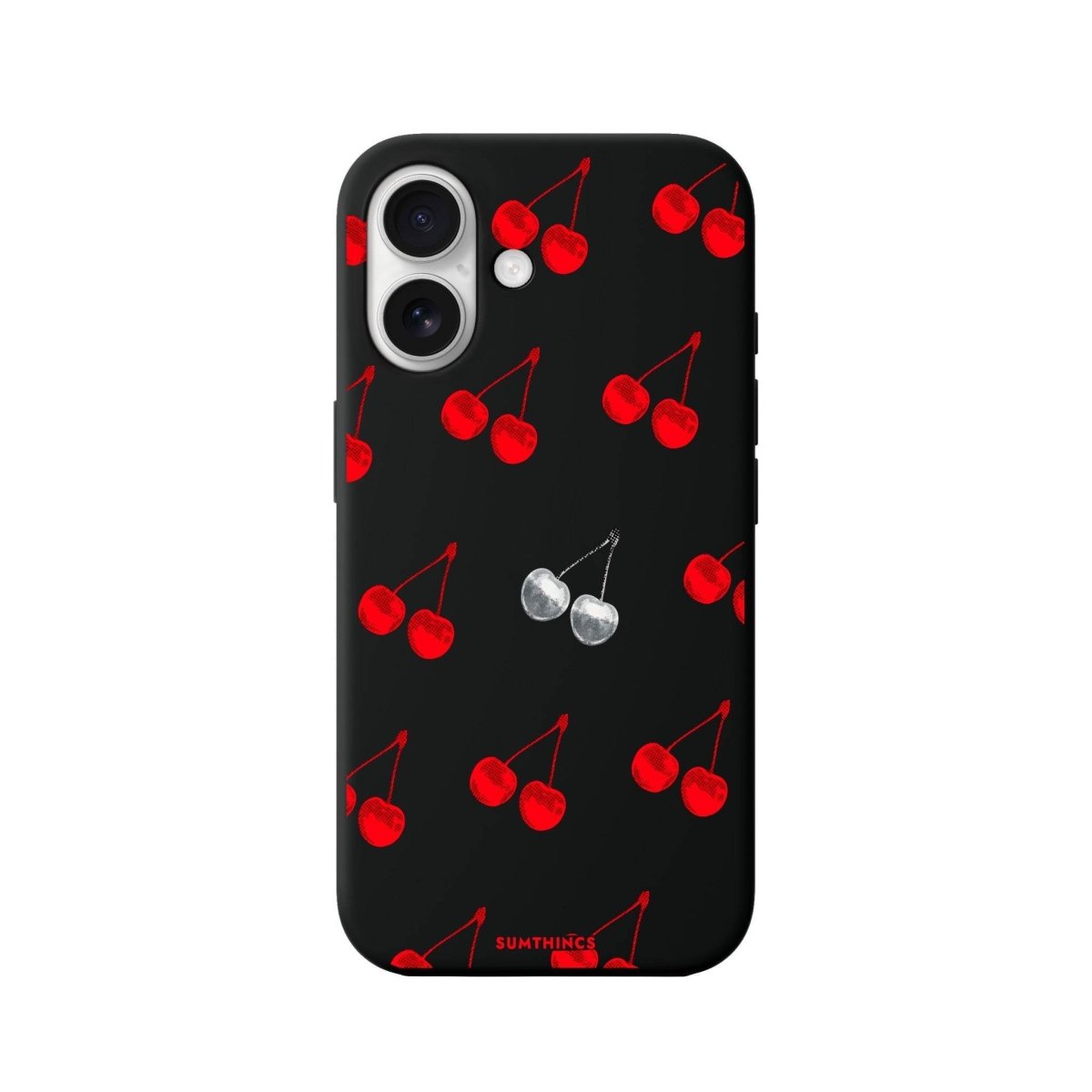 iPhone 16 Disco Cherry Premium Telefon Kılıfı Siyah - SUMTHINCS