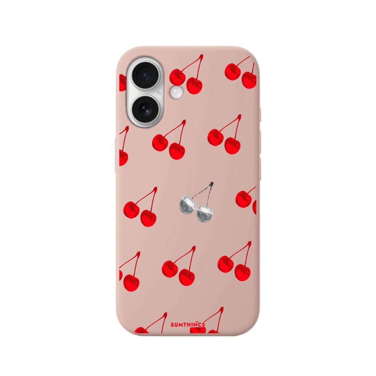 iPhone 16 Disco Cherry Premium Telefon Kılıfı Bej - SUMTHINCS