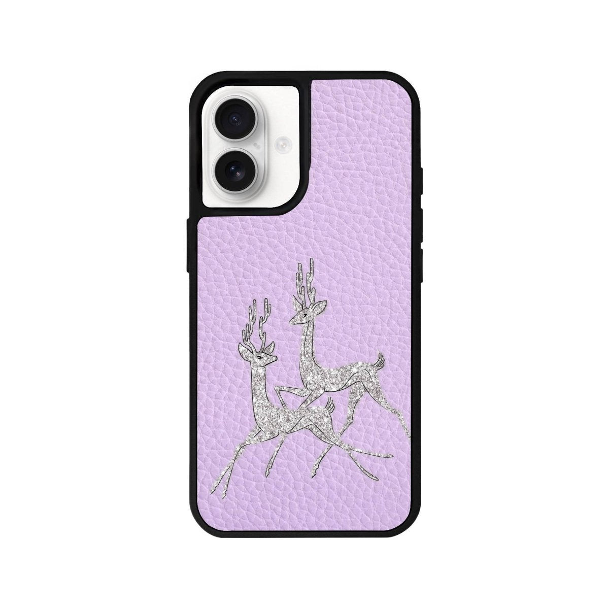 iPhone 16 Disco Deers Leather Vegan Deri Telefon Kılıfı Lila - SUMTHINCS