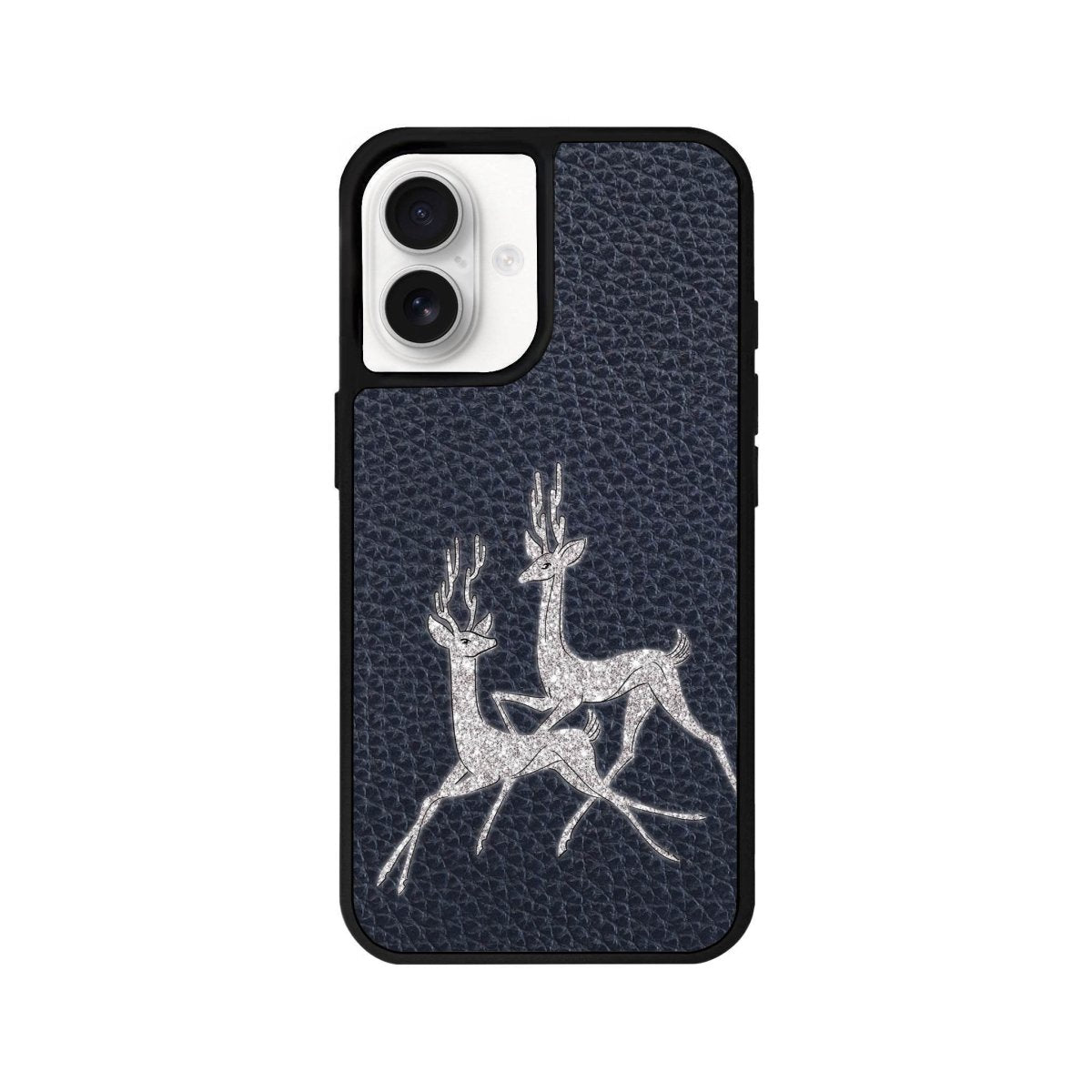 iPhone 16 Disco Deers Leather Vegan Deri Telefon Kılıfı Pasifik Mavi - SUMTHINCS