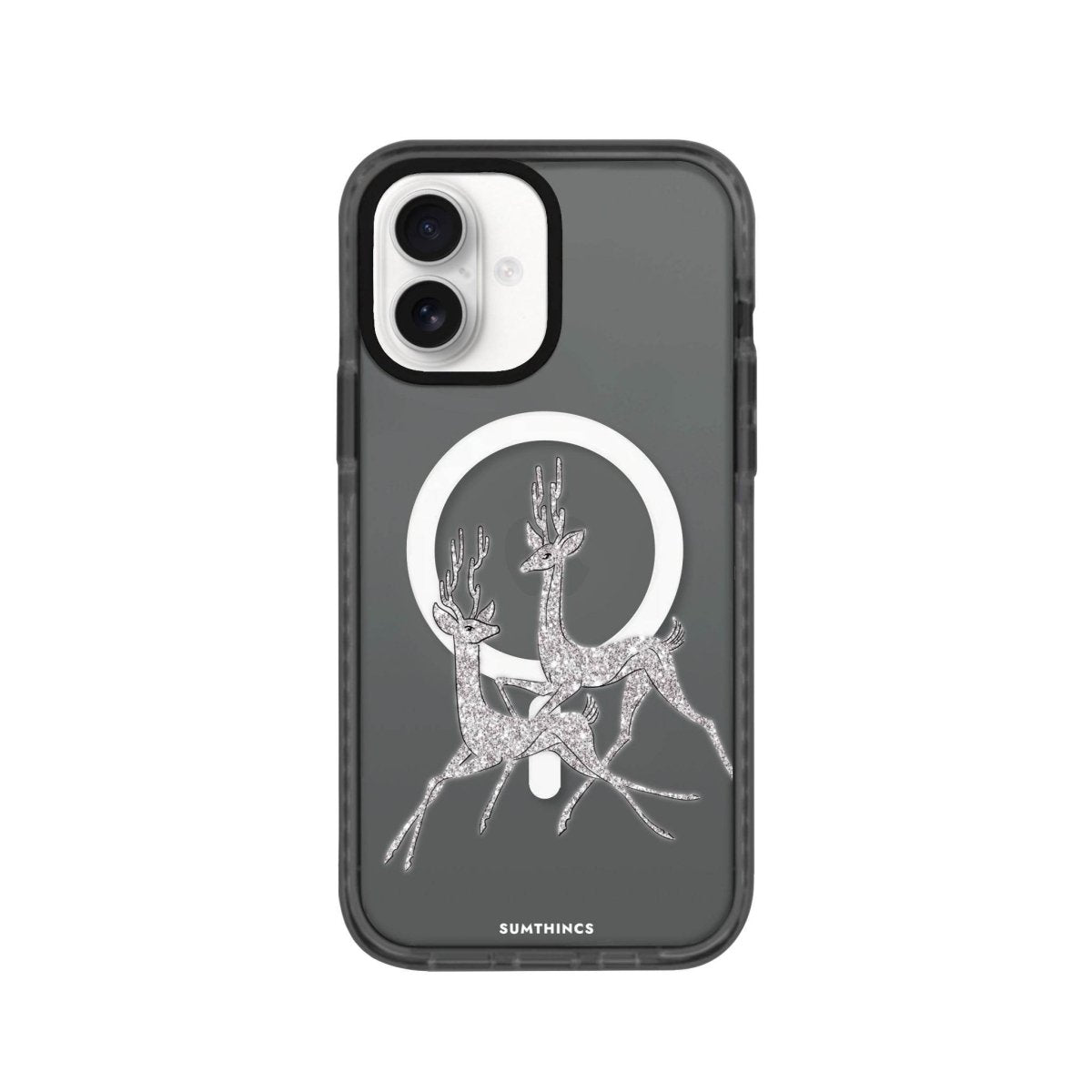 iPhone 16 Disco Deers Magsafe Procase Şeffaf Telefon Kılıfı Antrasit - SUMTHINCS